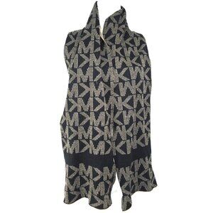 Michael Kors Scarf MK Logo Reversible Black Tan Unisex